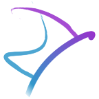 website logo, a butterfly with the wings spelling N and M